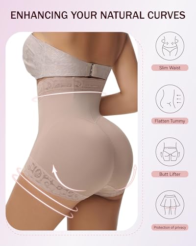 SHAPSHE Butt Lifting Panties Tummy Control Shorts High Waisted Shapewear Briefs Compression Underwear Women Faja Shorts4