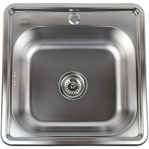 ANW HOME Fregadero de cocina con sifón, fregadero de...