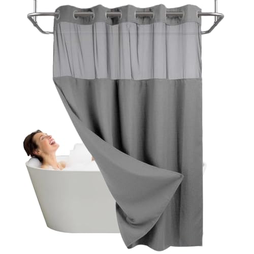 Rideaux de douche d'hôtel anti-moisissure imperméables avec snapper - 2