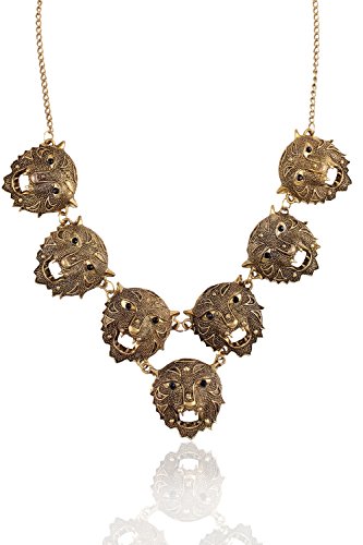Shining Diva Multiple Tiger Statement Necklace, Gift for Her