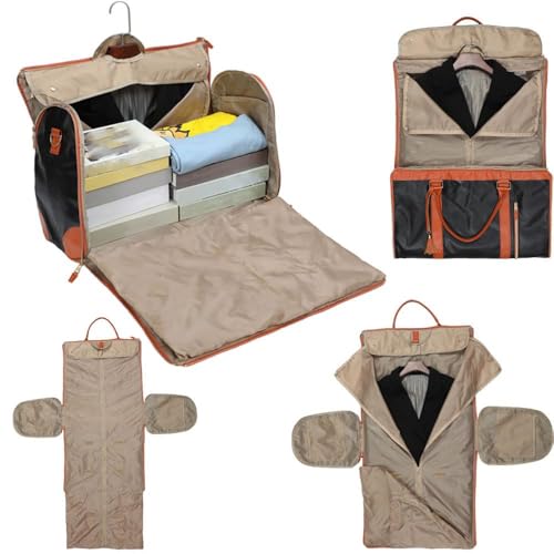 Trendfetchus Foldable Travel Bag,Multifunctional,Waterproof High Capacity Carry on Duffle Suit Bags with Detachable Shoulder Strap(Beige)4