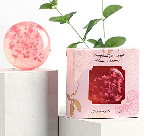 Sakura Petals Scented Botanical Soap,100G Handmade Cherry Blossom Essential Oils Soap,Face Body Moisturizing Artisanal Floral Soap with Blistering Net,Perfume Scented Bath Soap Gift for Men & Women