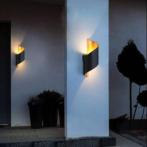 Apliques de pared de aluminio de diseño moderno e impermeables con iluminación LED cálida 4