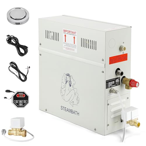 CGOLDENWALL 6 KW Générateur Vapeur Douche 220V pour Maison, pour Sauna/Douche/Bain/SPA, avec Drainage Automatique, Régulateur Digital à LED-Thermostat...