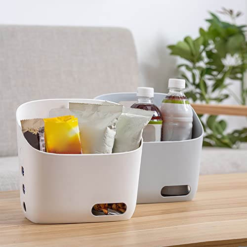 Kelendle 3Pack Hanging Plastic Basket With Hooks - Bathroom Shower Hanging Basket With Drainage Holes Kitchen Storage Hanging Baskets Bedroom Hanging Organizer For Home Decoration White L #TOP2