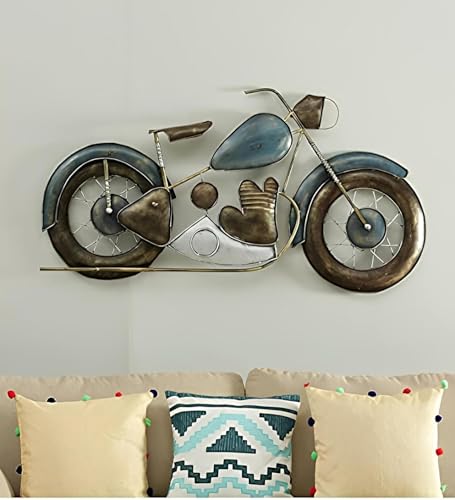 Image of PEDEX - Multicolor Stylish Metal Wall Bullet Bike Wall Hanging Home Decor Wall Sculptures for Living Room, Bedroom, Office, Hotel (28x2x16 inch)