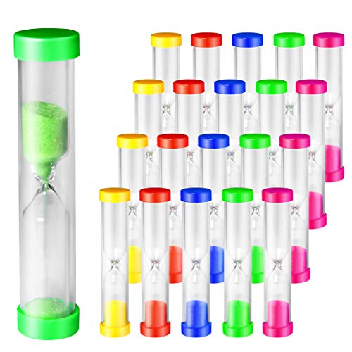 PROLOSO 1 Minute Sand Timer Hourglass Sandglass Clock Countdown Bulk Toy Set Timers for Kids Games Classroom School Prize Party Favors Pack of 20 PROLOSO 1 Minute Sand Timer Hourglass Sandglass Clock Countdown Bulk Toy Set Timers for Kids Games Classroom School Prize Party Favors Pack of 20