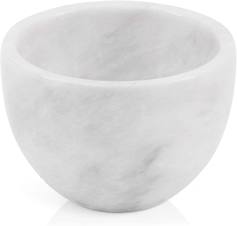 Tigela de barbear Radicaln em mármore branco, 10,16 cm x 7,62 cm, capacidade de 215 g