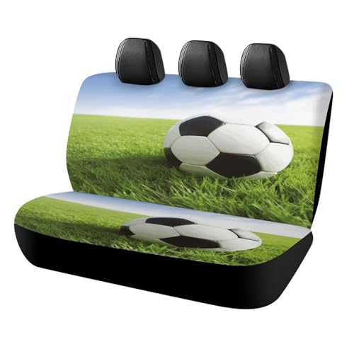 Funda de asiento de coche lavable para perros con estampado de fútbol sobre hierba