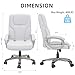 MUZII White Office Chair with Arms, High Back Executive Office Chair Big and Tall, PU Leather Office Desk Chair with Back Support, 360° Swivel Computer Desk Chair for Conference Room