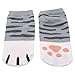Produktbild Neuheit Lady Girl Herbst Winter Warme Cartoon Nette Katze Pfote Kitty Claws Knöchel Kurze Socken (Grauer Streifen)