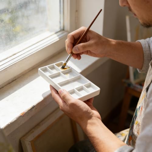 Paleta rectangular de cerámica HOMOBABE para pintura que no mancha ni absorbe 7