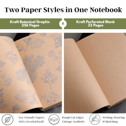 Image of PETAL & FLOW B6 Size Rough NoteBook 5 inch x 7 inch, 288 pages (144 sheets), Vintage Style (Botanical)