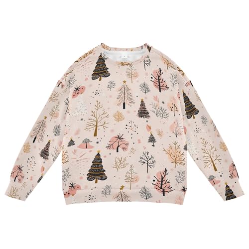 JUNZAN Christmas Trees Snowflakes Little Girls Sweatshirt Hoodie Long Sleeve Kids Hoodies Boys Sports 4T