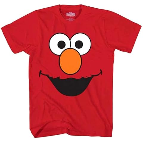 Elmo Classic Face Adult T-Shirt (Small) Red Cover