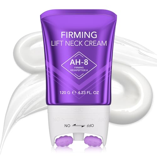 AH-8 Firming Neck Cream,Lifting Neck Firming Cream with Roller, Reduces Wrinkles Fine Lines And Double Chin, Moisturizes & Tightens Skin, Improves Elasticity, Anti-Aging
