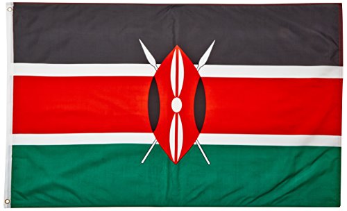 Quality Standard Flags Kenya Polyester Flag, 3 by 5'