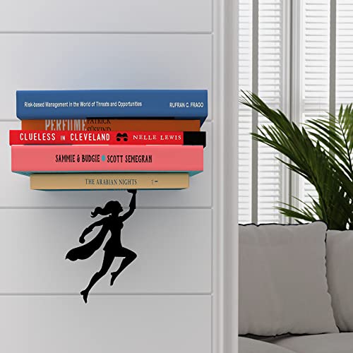 Image of Floating Bookshelf - Wondershelf - Invisible Hanging Wall Shelf for Books