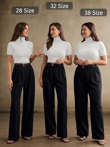 Image of GRECIILOOKS Trousers for Woman | Womens High Rise High Waist Flared Korean Style | Formal Pant for Women Office Wear| Track Pants for Womans Elegant for College & Events (Available in Plus Size)