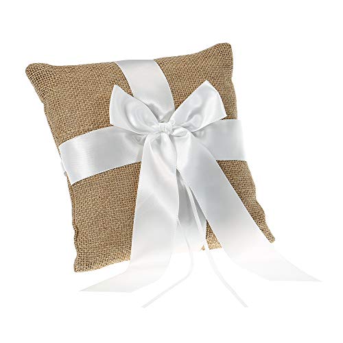 Baugger - Anel de casamento Travesseiro Serapilheira Cerimônia de Casamento Bolso Anel de Cetim Trav