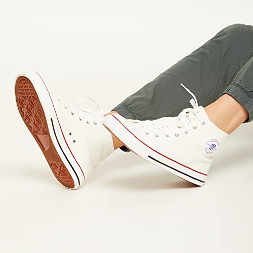 Image of MOZAFIA Men's High-Top Canvas Sneakers - Stylish, Comfortable Lace-Up Casual Shoes, Durable Fashion Streetwear Kicks.