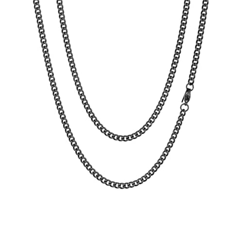 ChainsHouse Miami Cuban Chain Necklace for Men Women, 3mm/6mm/9mm/12mm Width, 316L Stainless Steel/14K Gold/Black Plated, Hypoallergenic Mens Hip Hop Chain, 14"/18"/20"/22"/24"/26"/28"/30" 2