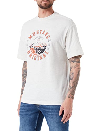 Preisvergleich Produktbild MUSTANG Herren Aidan C Print T-Shirt, Beige Melange 2079, S