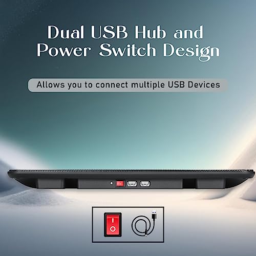 Image of CLAW Breeze C3 Laptop Cooling Pad with 3 Motor Fans, 2 Adjustable Height, with Built-in Dual USB Hub | Black and Blue