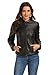Produktbild Escalier Damen Lederimitatjacke Kunstleder Jacke Motorradjacke Bikerjacke Winddicht Jacke mit Reißverschluss und Tasche, 3XL, Schwarz