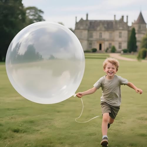 Image of Clear Balloons 9pcs 36 Inch Extra Large Big Jumbo Giant Transparent Bubble Latex Helium Balloons for Graduation Wedding Baby Shower Gender Reveal Birthday Party Decorations