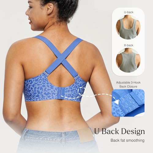 Popilush Wireless Bras for Women No Underwire Seamless Bra Blue Large — view 4