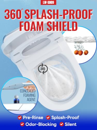 Inodoro inteligente LW con bidet integrado, escudo de espuma, tapa automática, descarga automática, operación con el pie, tanque incorporado, descarga asistida por bomba, asiento calefactado, lavado con agua tibia y secador miniatura 2