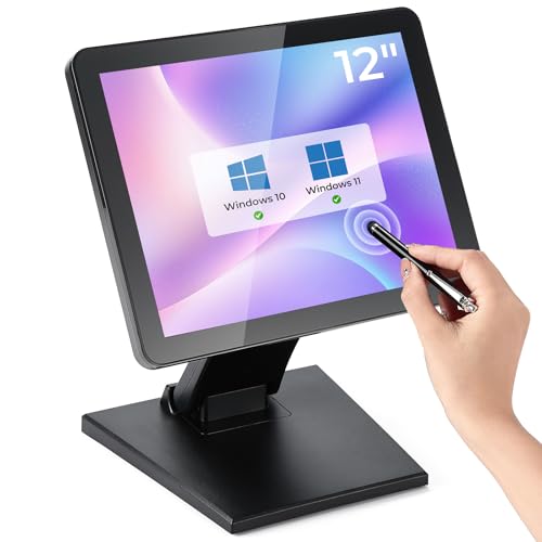 Image of MUNBYN 15.6-inch POS Touchscreen Monitor, 1920 x 1080 Resolution, HDMI /VGA Connectivity, IP54 Waterproof & Dustproof, Stable Metal Base