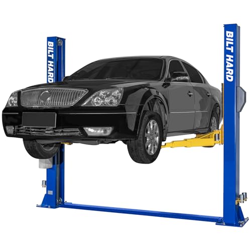BILT HARD 2 Post Automotive Car Lift, 12,000 lbs Capacity Free-Standing 2-Post Car Lift, 220V 4HP Motor with Single Point Lock Release for Auto Repaire Shop