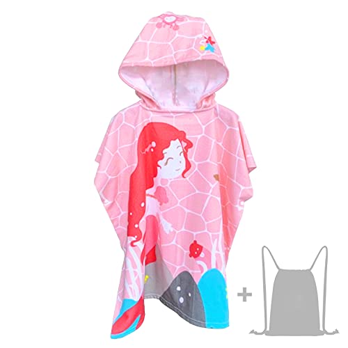 JORAKI Serviette de Bain Enfant, Serviette de Plage Enfant Poncho de Bain à Capuche Super Doux Cape de Bain Peignoir pour Filles Garçons 6-14 Ans, Motif...