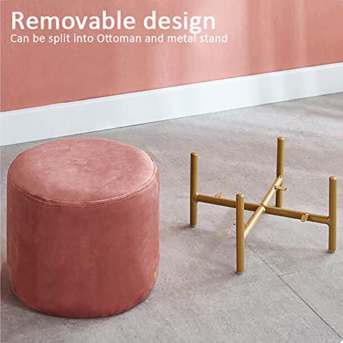 Tabouret rond moderne luxueux en peluche pour chambre et coiffeuse - 7