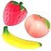 UMIKU Jumbo Squishies Fruit Squishies Slow Rising Strawberry Banana Peach Charms Kawaii Squishies Cream Scented Squishies Toys for Kids and Adults Pack of 3