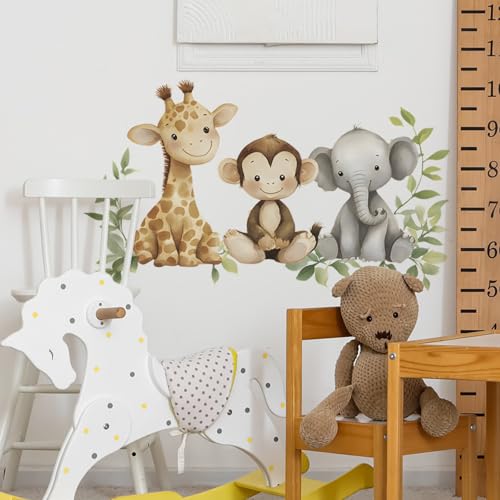Vinilo decorativo Safari acuarela para pared niños miniatura 3