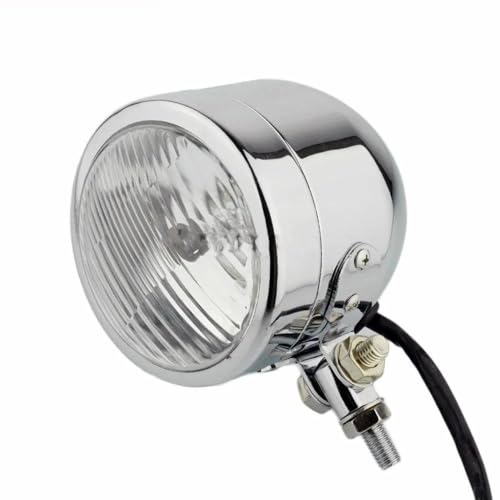 Ampoule de phare H4 ronde style rétro en chrome 4.5 pouces pour moto custom