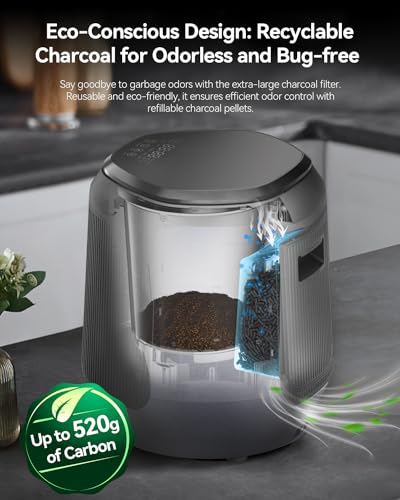Enboya Electric Composter: 4.2L Large Capacity Odorless Quiet Composter Kitchen Counter Top Food Cycler Machine Electric Compost Bin Indoor Countertop Recycler Composting Trash Can Smart Mill Waste
