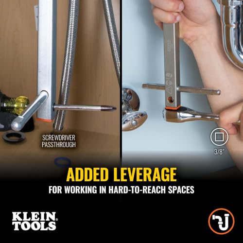 Klein Tools 68232 Telescoping Basin Wrench, Adjustable 10-17-Inch Plumbing Wrench with 1-1/4-Inch Jaw Capacity, Ideal for Hard to Reach Spaces by KLEIN TOOLS - Image 4