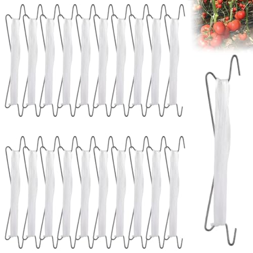 SUOWEEI 20PCS Tomato Support Hooks Plant Hooks Plant Climbing Hooks Tomato J Hooks Garden Hooks to Prevent Tomatoes from Pinching or Falling Off with 32.8FT Tomato Plant Support String Rope