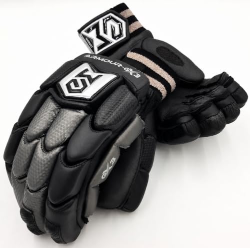 Image of Armour-GX3 (2.1) | Cricket Batting Gloves | Multi Color (Black-Gray, Medium, Right Hand)