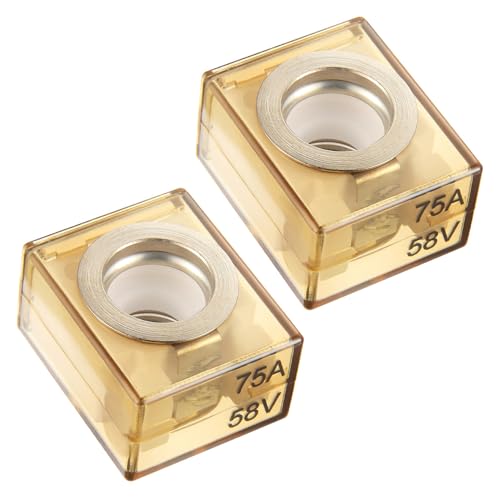 BOJACK Terminal Fuse 75A Marine Rated Battery Fuse (MRBF) 58V DC Max IP66 Waterproof for The Circuit Protection of Automobiles RVs Cranes Ships Charging Piles 75Amp(Pack of 2)