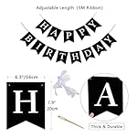 Happy Birthday Banner, Black Happy Birthday Decorations Birthday Sign for Birthday Party Backdrop Decor, Black Happy Birthday Sign Party Hanging Supplies for Girls Boys and Women - Image 2