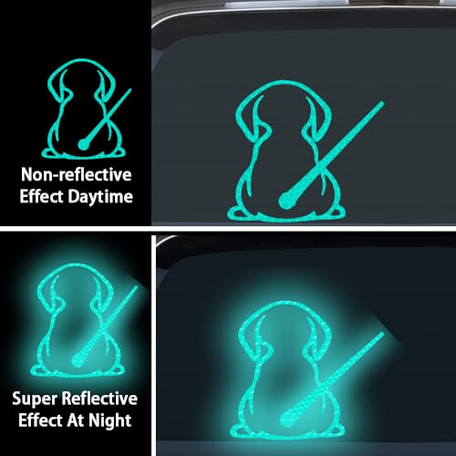 Image of Dog Decal Vinyl Sticker, Rear Wiper Decal Cute Dog Moving Tail Wiper Decals Reflective Stickers Windshield Wiper Stickers Window Wiper Decals Tags for Rear Vehicle Wipers (Mint Green)