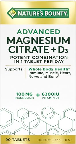 Nature’s Bounty Advanced Vitamin D3 with Magnesium Citrate Immune Formula, Supports Immune and Bone Health, 90 Tablets