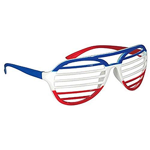 Lunettes rouges blanches et bleues Amscan pour supporter votre équipe en soirée
