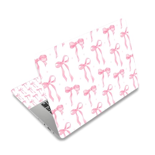 Pink Bow White 12 12.1 13 13.3 14 15 15.4 15.6 in Skin Laptop Sticker Decal Netbook Skins for Notebook PC Universal Vinyl Laptop Decor Cover for Women Girls Waterproof Art Protector