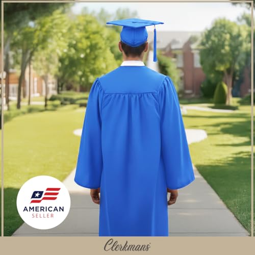 Image of CLERKMANS Unisex Adult Matte Graduation Gown, Choir Robe